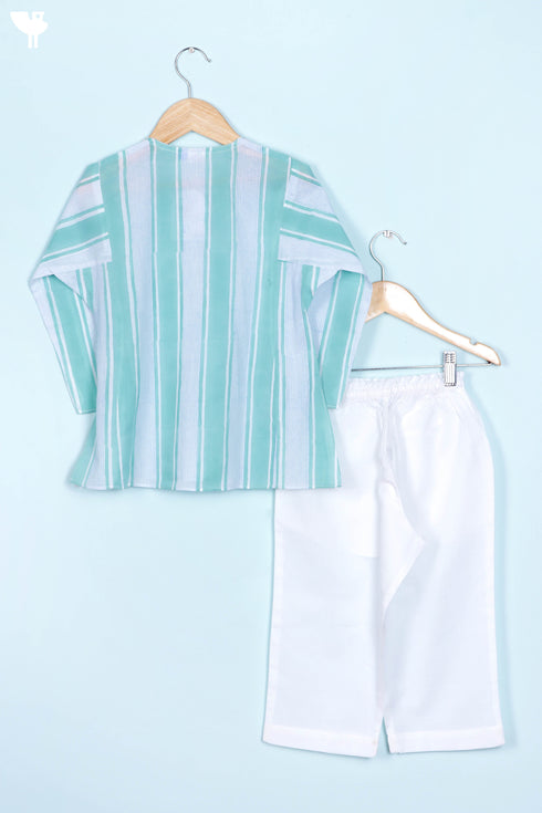 Cotton Boys Pajama Set With Embroidery